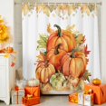 thumbnail image 4 of Fall Orange Pumpkin Watercolor Maple Leaf Shower Curtain for Bathroom, Happy Thanksgiving1 Waterproof Shower Curtains Washable Quick Dry with Hooks Bathtub Curtains 72x72 IN, 4 of 6