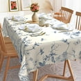 thumbnail image 4 of Floral Tablecloth 54x54 Inches Square Summer Flower Table Cloth Stain Resistance Restaurant, Picnic, Indoor and Outdoor Dining Blue, 4 of 6