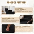 thumbnail image 3 of Oversized Chaise Lounge Indoor, Fabric Single Sofa Bed with Wide Seat, Upholstered Lazy Sleeper Armchair, Reading Couch Set for Living Room, Bedroom (Black), 3 of 11