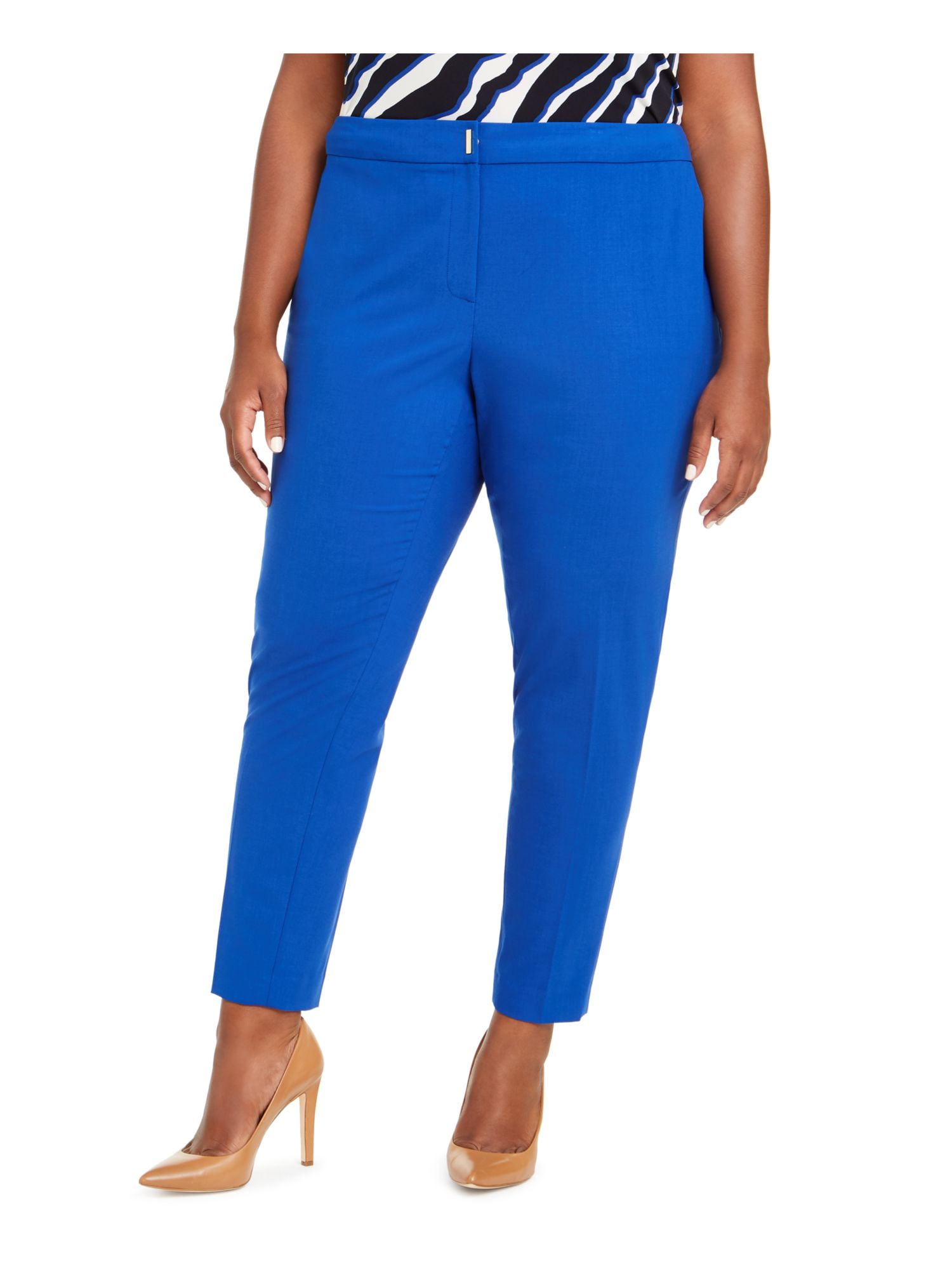 CALVIN KLEIN Womens Blue Pants Size: 20W Plus - Walmart.com