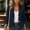 Navy women long sleeve blazer a1, variant on Kadlawus Women Long Sleeve Slim Fit Collared Blazer Ladies Fall Winter Open Front Button Down Elegant Business Casual Office Work Daily Commute Wear, Wine XL