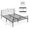 thumbnail image 2 of Queen Bed Frame Platform with Headboard and Footboard Metal Bed Mattress Foundation with Storage No Box Spring Needed Black (Queen), 2 of 8