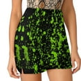 thumbnail image 2 of 2024 Green Paint Splatter Skirt Cool Neon Print Vintage Mini Skirts Street Fashion High Waist Graphic Oversized Casual A-line Skirt, 2 of 7