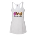 thumbnail image 3 of Wild Bobby, Peace Love Baseball Sports Tri-Blend Racerback Tank Top, Heather White, Medium, 3 of 5