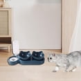 thumbnail image 4 of Juego de tazones para gatos 3 en 1, tazones de alimentación sin derrames con botella de agua automática, tazones de comida para gatos inclinados de 15 Azul Fernando Cuencos para gatos, 4 of 8