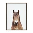 thumbnail image 3 of Kate and Laurel Sylvie Meadow Horse Portrait Framed Canvas Wall Art by Amy Peterson Art Studio, 18x24 Gray, Modern Prairie Animal Art for Wall, 3 of 7