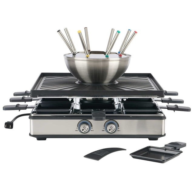 Trudeau Combo Grill Électrique et Fondue Ultime de 30 Pièces pour 8 Personnes