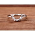 thumbnail image 2 of Oryn Jewelry 0.8 Ct Round Cut Moissanite Band - 14K White Gold Plated Band - Curved Bridal Anniversary Ring - Stacking Engagement Gift Band, 2 of 5