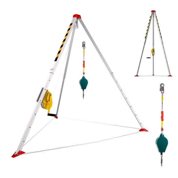 Fall Protection Tripod, 2600 lb Force, Adjustable Legs (4.4-7.1ft), Retrieval Tripod, Sewer Service Equipment, Underground Pipe, Well, Tunnel​