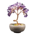 thumbnail image 4 of Estatua de árbol del dinero, adorno artesanal de cerámica, escultura creativa para mueble de TV violeta, 4 of 9