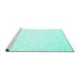 thumbnail image 2 of Ahgly Company Machine Washable Indoor Round Solid Turquoise Blue Modern Area Rugs, 7' Round, 2 of 4