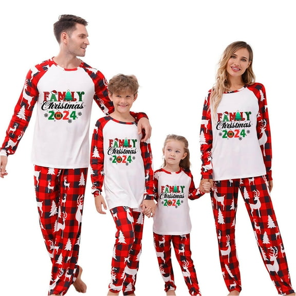 Penkiiy Christmas Pajamas for Family 2024 Matching Sets Lounge Sets for Women Couples Loungewear Sets Christmas Pjs 6 Months Red