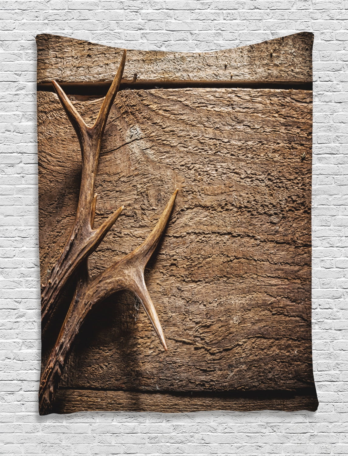 Antlers Decor Wall Hanging Tapestry Deer Antlers On Wood Table