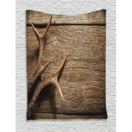 Antlers Decor Wall Hanging Tapestry Deer Antlers On Wood Table