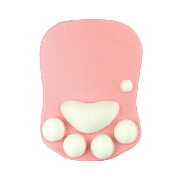 Methold Alfombrilla para ratón con diseño de pata de gato, única, bonita y elegante, con protección para la muñeca y soporte para muñeca Juegos de teclado y mouse para computadora DS-017 ciruela roja