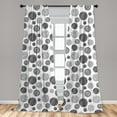 thumbnail image 5 of Ambesonne Abstract Curtains, Circular Doodles Dots, Pair of 28"x63", Black White, 5 of 5
