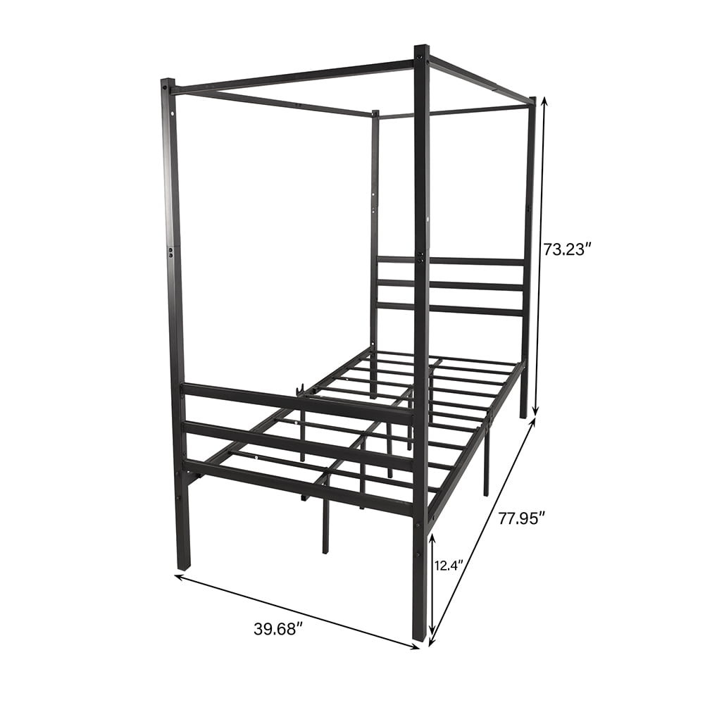 Private Jungle Metal Canopy Bed Frame, Platform Bed Frame Modern Design Heavy Steel Slat Support Private Jungle Metal Canopy Bed Frame, Platform Bed Frame Modern Design Heavy Steel Slat Support