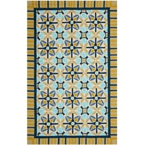 SAFAVIEH Four Seasons Alvena Geometric Area Rug, Tan/Blue, 5' x 8'