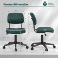 thumbnail image 4 of Home Office Leisure Chair w/ 5 Swivel Casters, Ergonomic Mid-back Swivel Task Chair w/Sturdy Steel Base, Retro Design PU Leather Armless Task Chair for Home & Office, Easy Assembly, 4 of 10