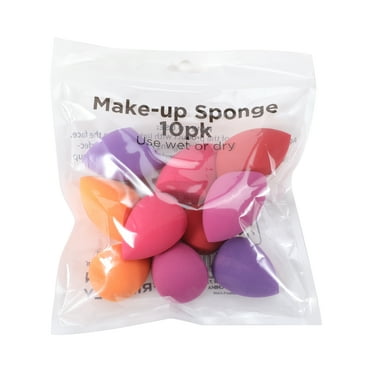 Walmart Makeup Sponges for Wet or Dry Cosmetics, Latex-Free, Assorted Colors (10 Count)