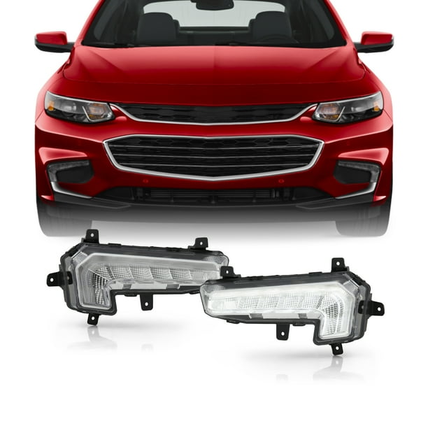 For 16 17 18 Chevy Malibu Drl Led Front Bumper Driving Lamp Fog Light Pair Walmart Com Walmart Com
