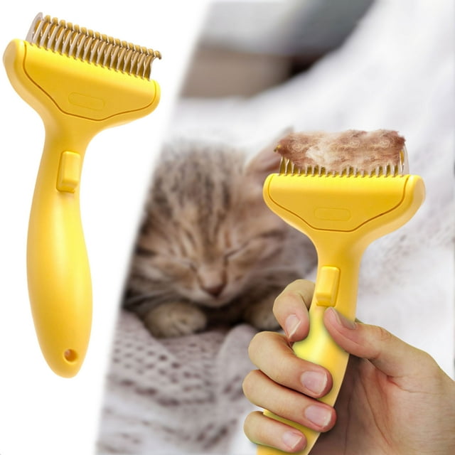 Self Cleaning Pet Grooming Brush Metal Comb for Detangling Long Matted and Easy Undercoat Removal on Cats Dogs