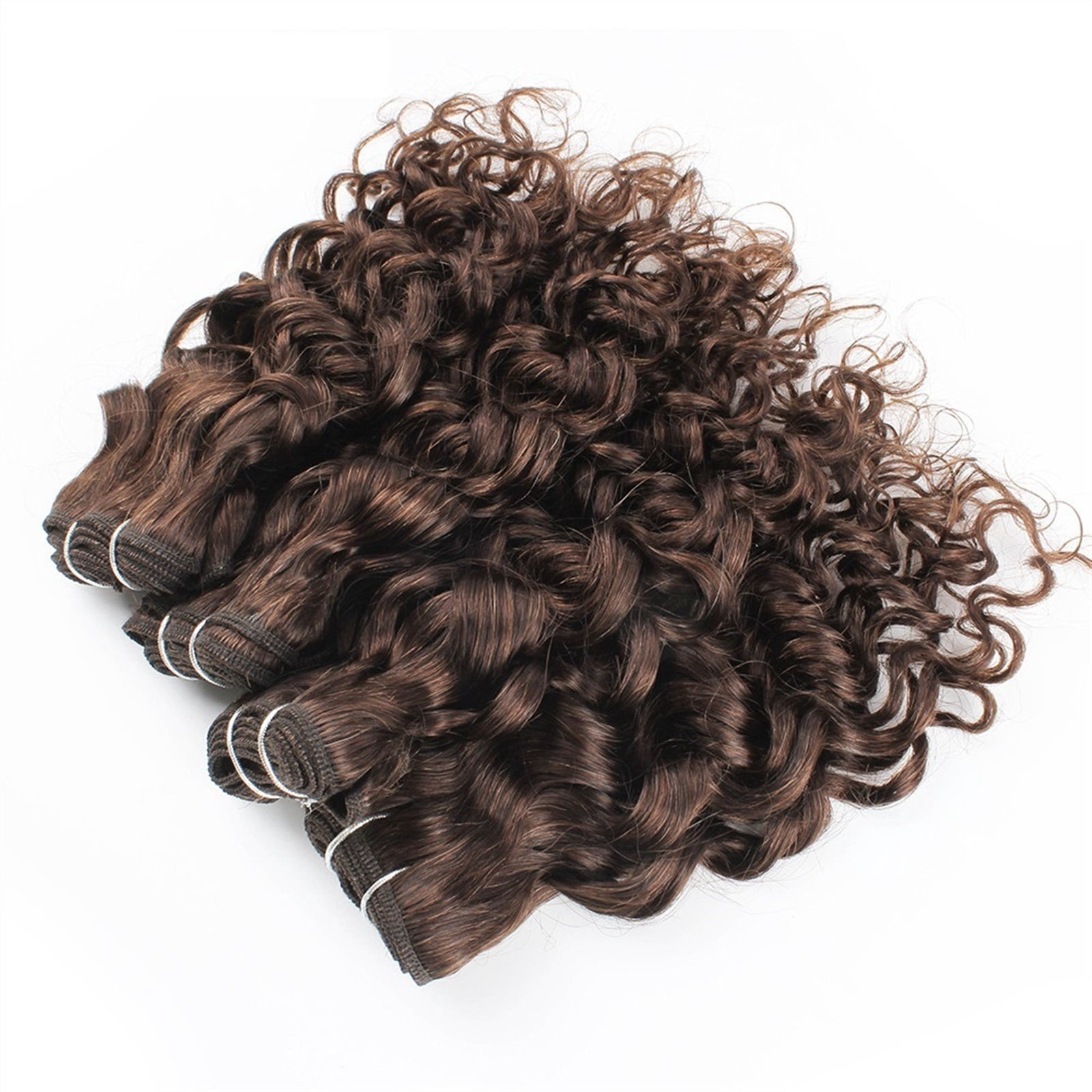 Water Wave Human Hair Bundles 50g/pc Brown and Black Short Bob Style Remy Human Hair Weave Extensions