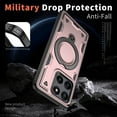 thumbnail image 3 of ELEHOLD For Moto G Stylus 5G (2025) Ergonomic Design Military Grade Shockproof Protective Case Magnetic Ring Stand Rugged Cover, Non-Slip, Support Wireless Charging, Rosegold, 3 of 6