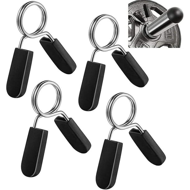 Spring Clamp Rings, 1" (25mm) For Smooth Dumbbell Handles Or Standard Weight Lifting Barbells (4-pack)