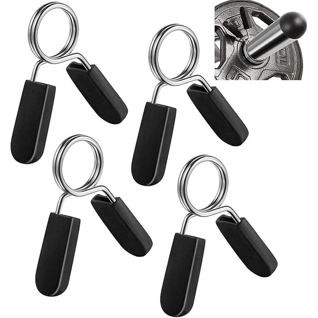 Spring Clamp Rings, 1" (25mm) For Smooth Dumbbell Handles Or Standard Weight Lifting Barbells (4-pack)