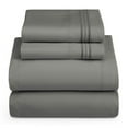 thumbnail image 2 of Egyptian Comfort 4 Piece Fitted Flat Bed Sheet Set 1900 Count Deep Pocket Sheets, 2 of 3