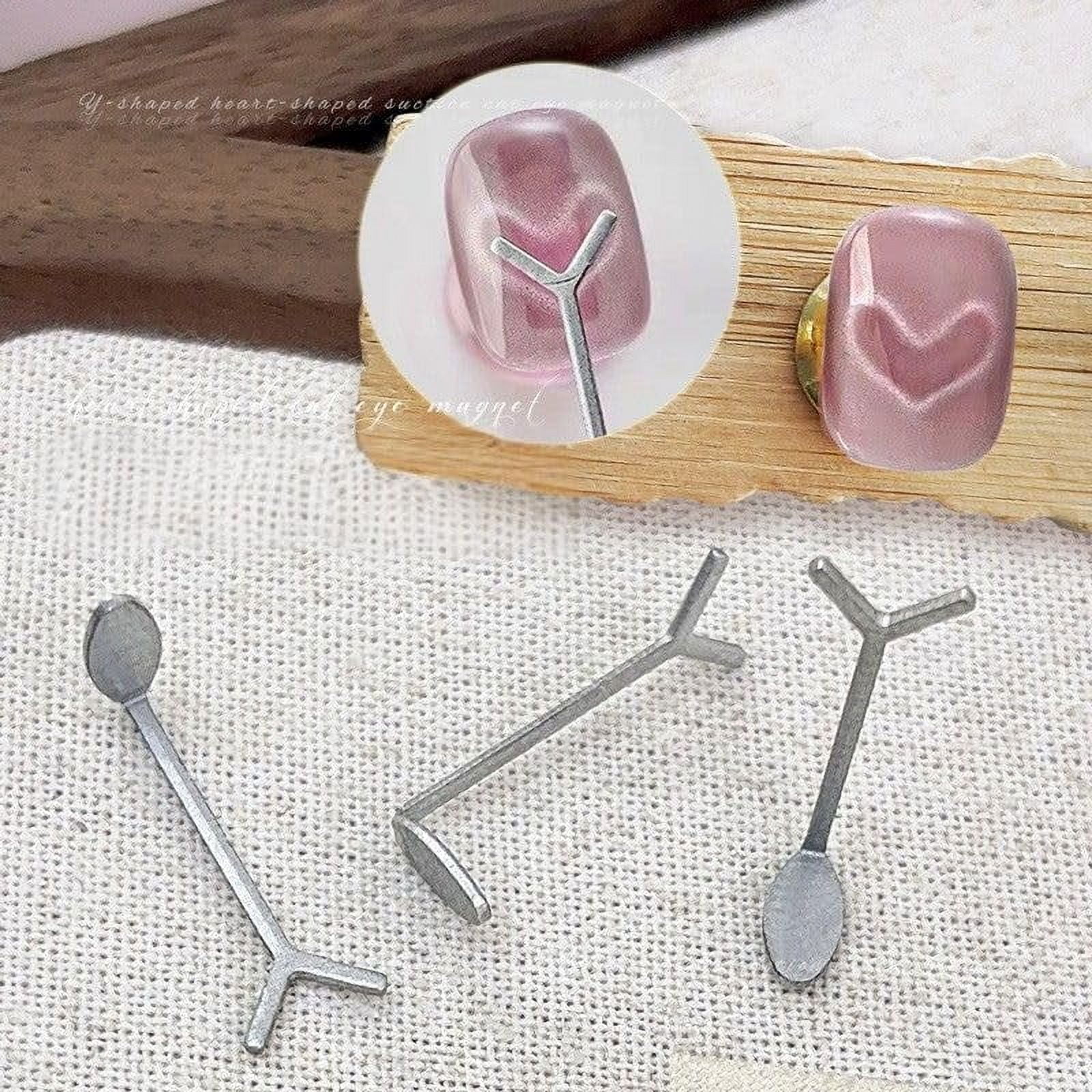 10 Pack Heart Cat Eye Magnet for Nails,Heart Magnet for Cat Eye Gel Polish,Flexible Diy Nail Magnet Cat Eye Tool with Y-Shaped Guide,Professional Nail Magnet Sticks for Nail Art Salon,Home (10 Pack)