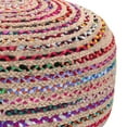 thumbnail image 4 of Simpli Home Margo 30 inch Wide Boho Large Round Pouf in Multi-Color Handwoven Jute and Cotton, 4 of 7