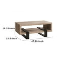 thumbnail image 4 of Modern Coffee Table - Driftwood & Black Metal - Open Shelf Design - Living Room Accent Table, 4 of 4