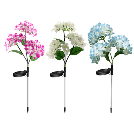 

Solar Garden Lights - 3 Pack Solar Lights Outdoor Colorful Lights Hydrangea Flower Lights for Yard Decor Garden