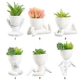 thumbnail image 3 of Human Shaped Flowerpots Mini Ceramics Potted For Home Decor-No Included Plant, 3 of 9