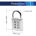 thumbnail image 2 of HUGFEGWE 6 Digit Combination Padlock Push Button Lock for Suitcase Luggage Drawer Door Toolbox,Fixed Gym Cabinet Door Toolbox Padlock Gym Sports School and Employee Lock, Silver 1Pcs UA824-6863, 2 of 7