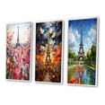 thumbnail image 3 of Designart "Paris in Bloom Vintage Collage Delight" City Paris Framed Wall Art Set Of 3 - Pink Paris Frame Gallery Set For Office Decor, 3 of 6