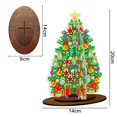 thumbnail image 4 of 1 Set DIY Faux  Painting Christmas Tree Ornament Special-Shaped Home Desk Table Decor Christmas Faux  Craft Kit Colorful Christmas Tree  Painting Decor, 4 of 11