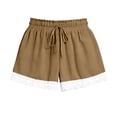 thumbnail image 2 of Ruffle Shorts Girls Elastic High Waisted Summer Short with Floral Lace Patterned Hem Casual Travel Vacation Beach Shorts with Pockets 15-16 Years, 2 of 5