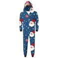 thumbnail image 2 of Odeerbi Christmas Onesie Pajamas for Family Holiday Sleep Jumpsuit Long Sleeve Family Christmas Pajamas Matching Sets Dad Printed Loungewear Jumpsuit Sleepwear Xmas PJs Set Navy, 2 of 6