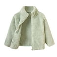 thumbnail image 2 of YUNAFFT Girls Thickened Double-Sided Fleece Casual Jacket 1-11Y with Front Pockets Warm Winter Loose Fit Cozy Outwear, 2 of 4