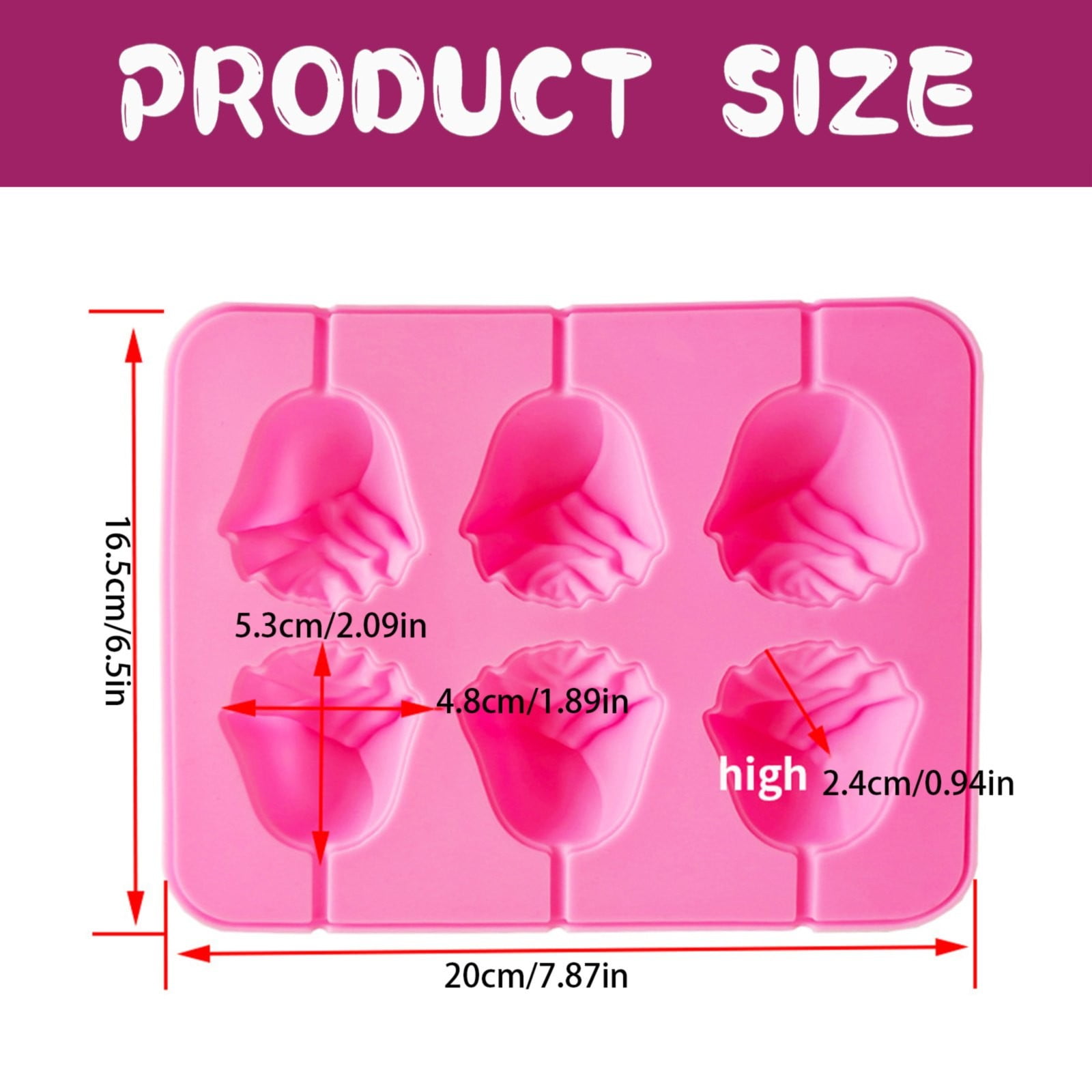 Moule à Sucette En Forme De Rose - Silicone Alimentaire 20x16,5 Cm - Pour Chocolat, Savon, Gelée - DIY Cadeau