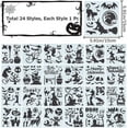 thumbnail image 6 of 5.9 Inch 24 Styles Witches Stencils Reusable Painting Halloween Stencil Plastic Drawing Templates DIY Decorative Pumpkins Ghosts Bats Black Cat Template Crafts for Wood Wall Decor, 6 of 9