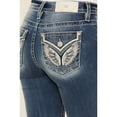 thumbnail image 2 of Miss Me Women's Medium Wash Mid Rise Wing Pocket 32" Bootcut Stretch - M3080B62V 32W x 32L, 2 of 4