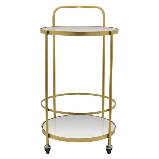 Plutus Brands PBTH93067 Metal Mirrored Plant Stand, Gold