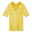 thumbnail image 2 of Hfyihgf Men's Fishnet See-Through Tops Short Sleeve Muscle Workout T Shirt Mesh Transparent Tees Top with Hood(Yellow,XL), 2 of 8