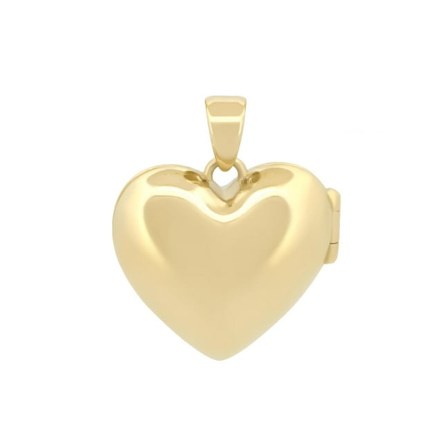 Dije Corazón Relicario Liso Oro Sólido 14K Amarillo 1.5 cm