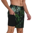 thumbnail image 2 of Kdxio Lush Foliage Green Plant Print Men'S Swim Trunks With Compression Liner 7 Inch Inseam Quick Dry Swim Shorts, 2 of 7