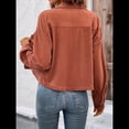 thumbnail image 4 of Chaquetas Informales de para Mujer, Chaquetas con Botones, Blusas de Larga de Moda para Otoño. Color Café S, 4 of 7